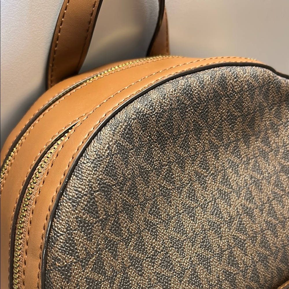Michael Kors Brown Monogram Backpack with Gold Hardware - Picture 6 of 16